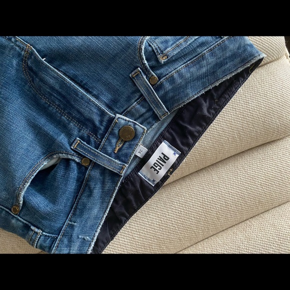 Paige Denim Hoxton Ankle medium denim wash distressed high-rise jean size 24 - Picture 2 of 3